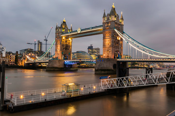 Fototapeta na wymiar Tower Bridge in London at Dusk