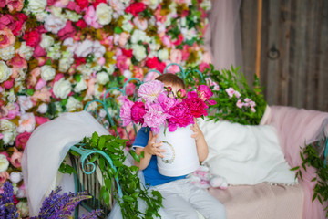 bouquet in hands of child