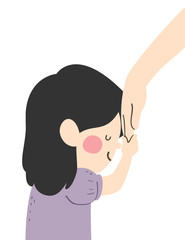 Kid Girl Hand Bless Illustration