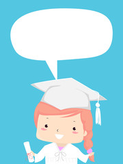 Kid Girl Secondary Level Graduate Illustration