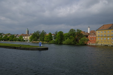 Fototapeta premium Stadtansicht Schweinfurt am Main, Unterfranken, Bayern, Deutschland