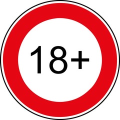 18 age restriction sign