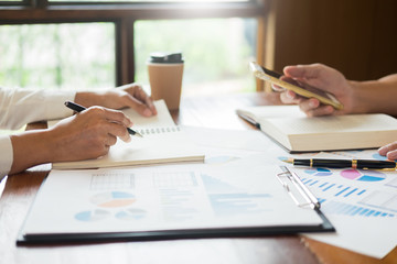 Business presenting to colleagues at a meeting Design Ideas Concept and planning with team working together in the office and entrepreneurship concept