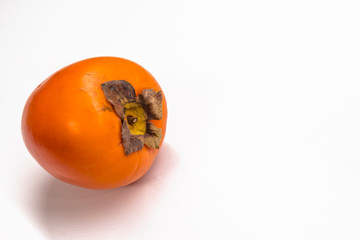 Fresh ripe persimmons isolated on white background. Fresh Persimmon fruit