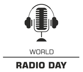 World radio day logo concept on the white background