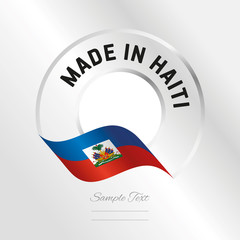 Made in Haiti transparent logo icon silver background stamp