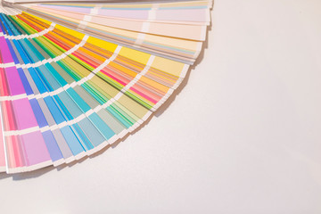 Colour sample chart close up
