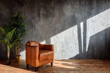 brown leather chair