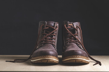 Mens casual brown suede boots. Footwear and shoes for long walking and active lifestyle