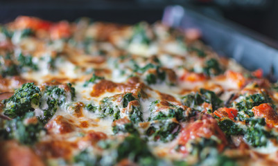 Tasty pizza close up