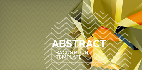 Vector triangular 3d geometric shapes background, modern poster design