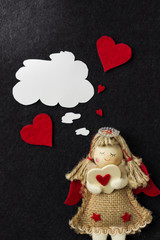 card on which angel girl thought about her beloved