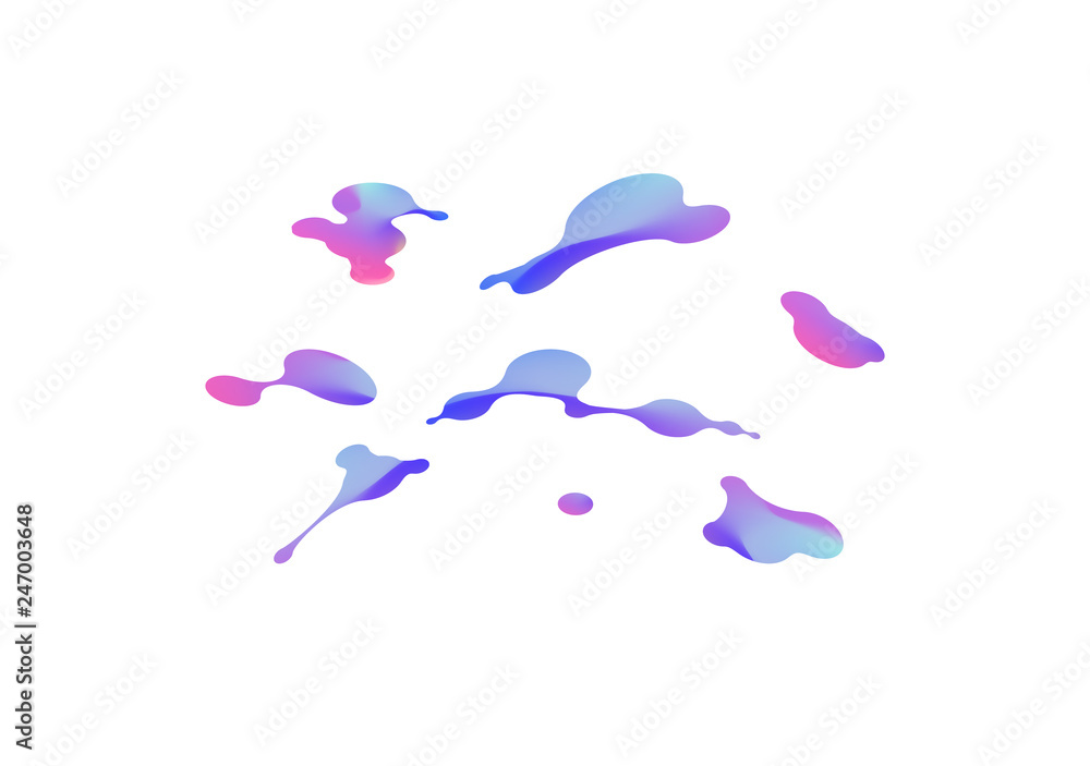 Poster template of fluid organic shapes. abstract liquid gradient shapes. set of abstract modern graphic el
