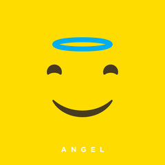 High quality vector cartoon with angel emoticons with Flat Design Style, social media reactions - Vector EPS10