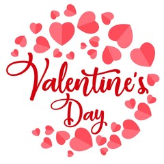 Happy Valentines Day typography poster with handwritten calligraphy text, isolated on white background. Vector Illustration