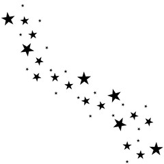 Falling star. Cloud of stars isolated on white background. Vector illustration