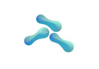 Probiotics bacteria vector design. Concept of design with Lactobacillus Probiotic Bacteria. Template design with Prebiotic healthy nutrition ingredient