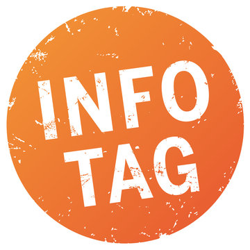 Button Info-Tag orange zerkratzt