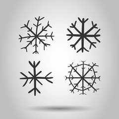 Hand drawn snowflake vector icon. Snow flake sketch doodle illustration. Handdrawn winter christmas concept.