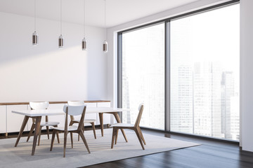 White stylish dining room corner