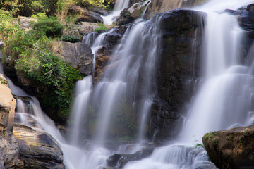 Close up of beautiful waterfall.