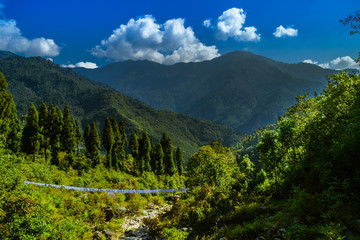 Trekking trail in the Himalayas, Sikkim
