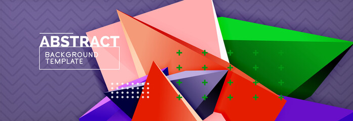 Abstract background, colorful minimal abstract triangle composition