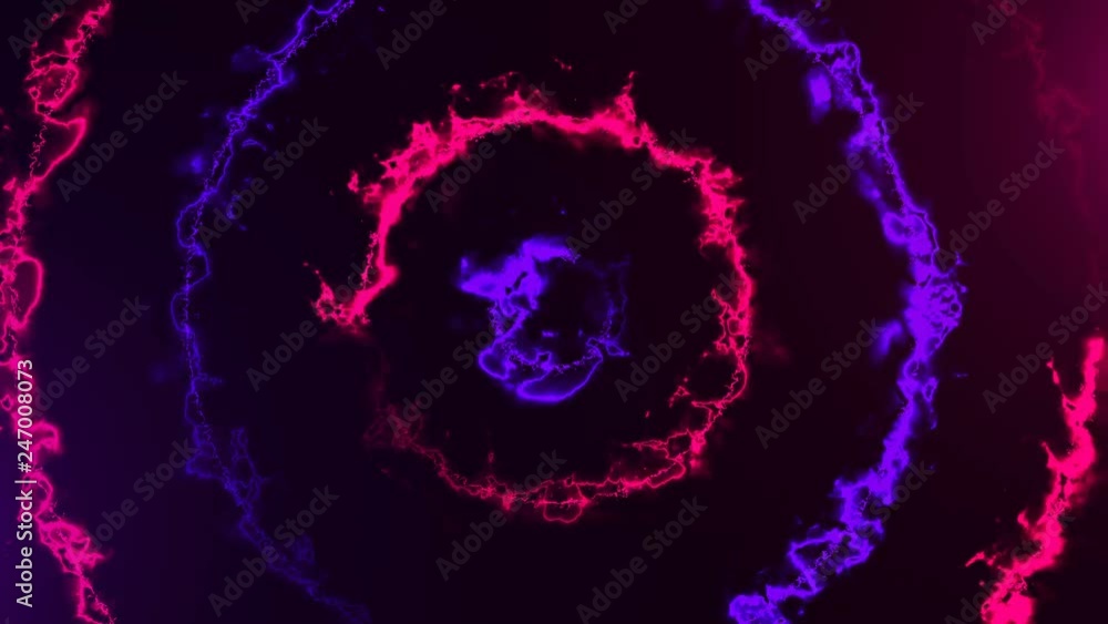 Poster energy tunnel round with flame effect, modern abstract 3d rendering background, bright computer gene