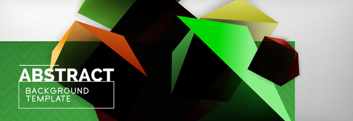 Dark 3d triangular low poly shapes abstract background