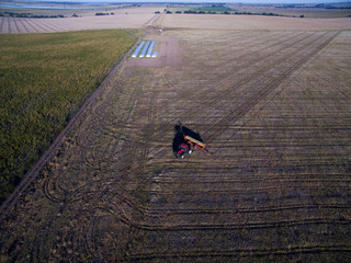 Direct seeding, agricultural machinery, in La Pampa, patagonia, Argentina