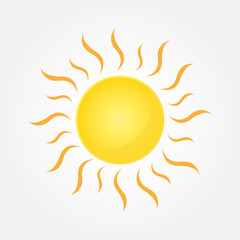 yellow sun icon vector