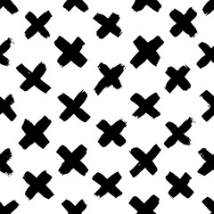 Vector seamless cross pattern. Modern monochrome texture.