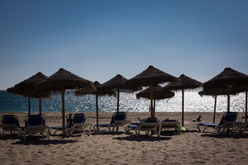 Sonnenschirm Liegestuhl in Cadiz