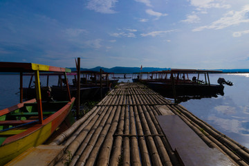 Pier at the lake Rawa Pening, Ambarawa, Indonesia 