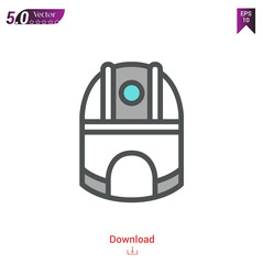 Outline observatory icon isolated on white background. Line pictogram. Graphic design, mobile application, logo, user interface. Editable stroke. EPS10 format vector illustration