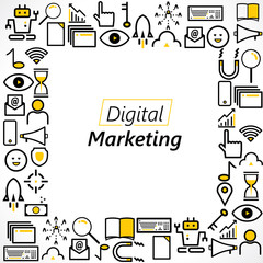 Vector background design of digital marketing concept.