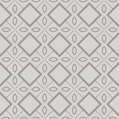 Abstract grey geometric pattern on grey background. Vintage seamless geometric pattern. Vector illustration