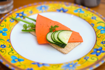 decorational food with crispbread