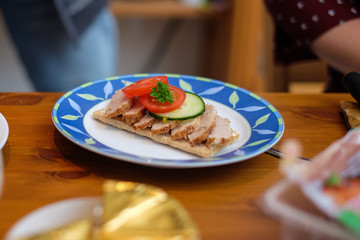 decorational food with crispbread