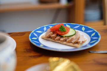 decorational food with crispbread