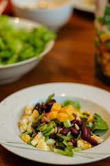 fresh salad with cheese for a healthy and hip diet