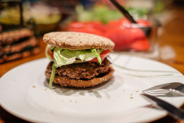 Close-up of a hamburgers
