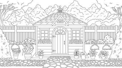 Garden house coloring
