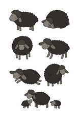 Cute cartoon sheep set. Farm animals. Funny lambs. good night sweet dreams