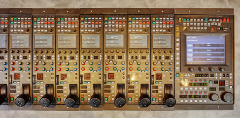 Camera control panel master panel for managing multi-camera filming during a concert broadcast on TV screens