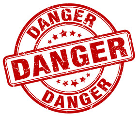 danger red grunge round vintage rubber stamp