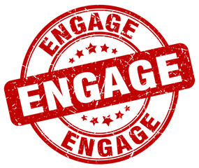 engage red grunge stamp