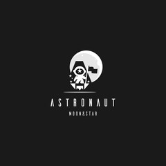 Astronaut Moon Space Galaxy Illustration Icon Logo Element Design Template Vector