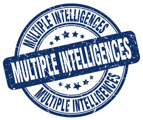 Fototapeta premium multiple intelligences blue grunge stamp