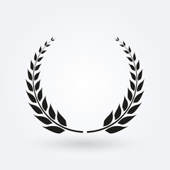 Laurel wreath icon. Award and victory symbol. Trophy and prize for winners. Vector illustration.